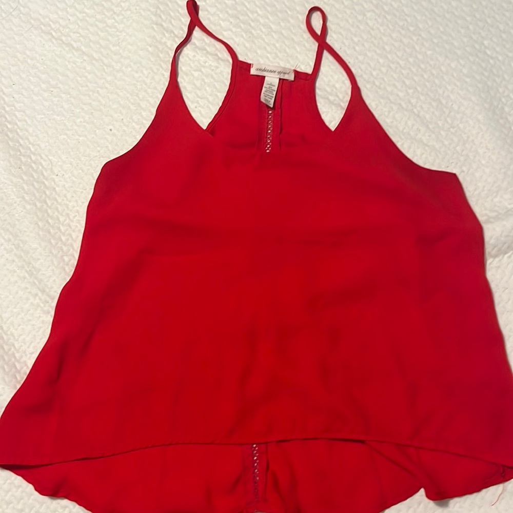 Red High low tank top